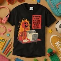 I Hope This Email Finds You Well Funny Skeleton Kids T-Shirt thumb 3