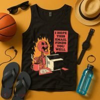 I Hope This Email Finds You Well Funny Skeleton Tank Top thumb 4