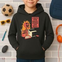 I Hope This Email Finds You Well Funny Skeleton Kids Hoodie thumb 2