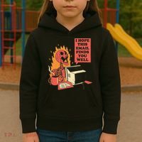 I Hope This Email Finds You Well Funny Skeleton Kids Hoodie thumb 3