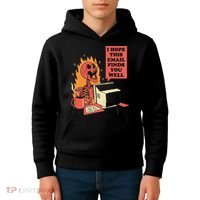 I Hope This Email Finds You Well Funny Skeleton Kids Hoodie thumb 4