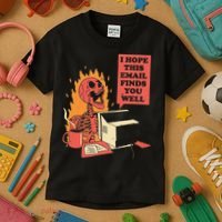 I Hope This Email Finds You Well Funny Skeleton Kids T-Shirt thumb 3