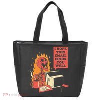 I Hope This Email Finds You Well Funny Skeleton Tote Bag thumb 0