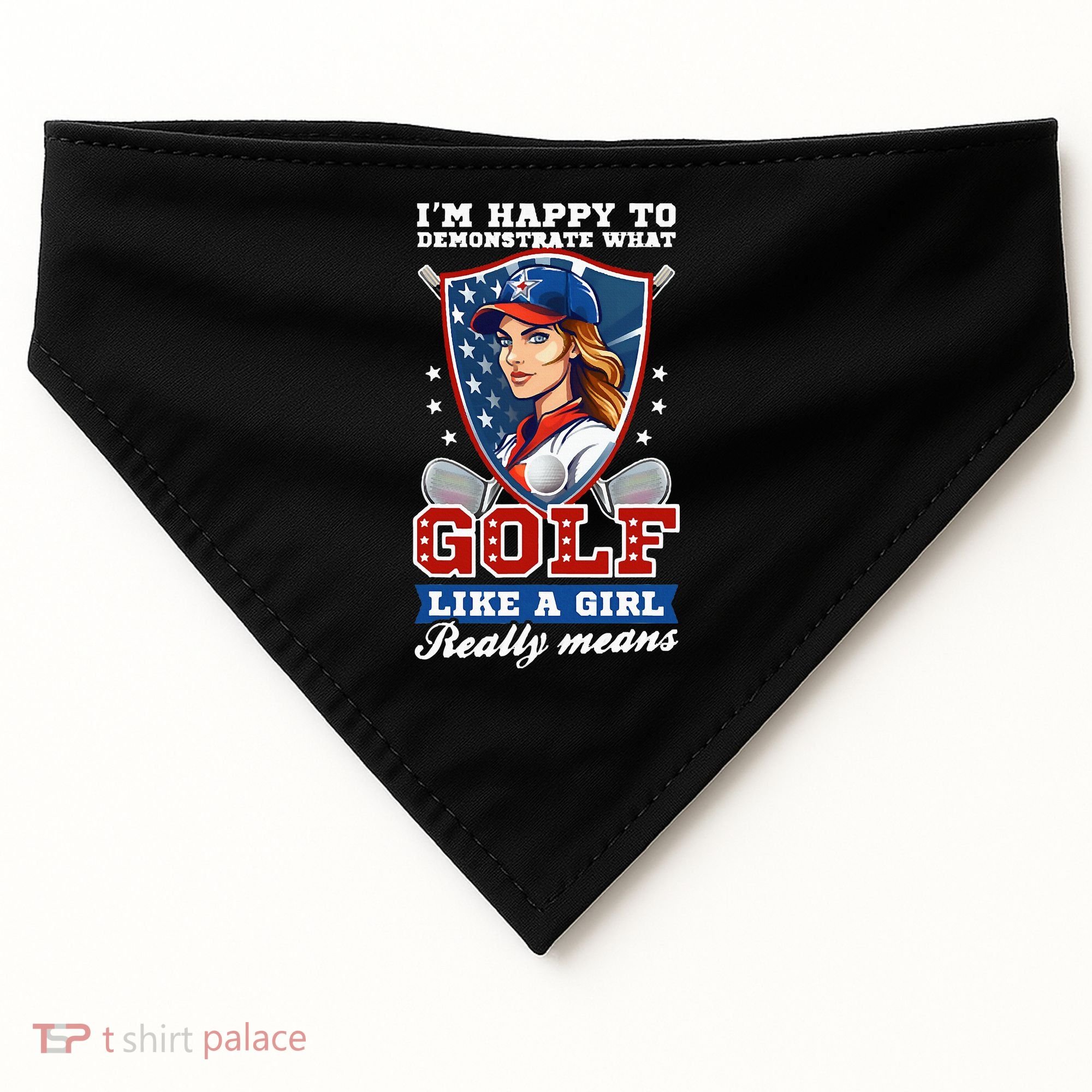 IM Happy To Demonstrate What Golf Funny Golf 4th Of July USA-Made Doggie Bandana