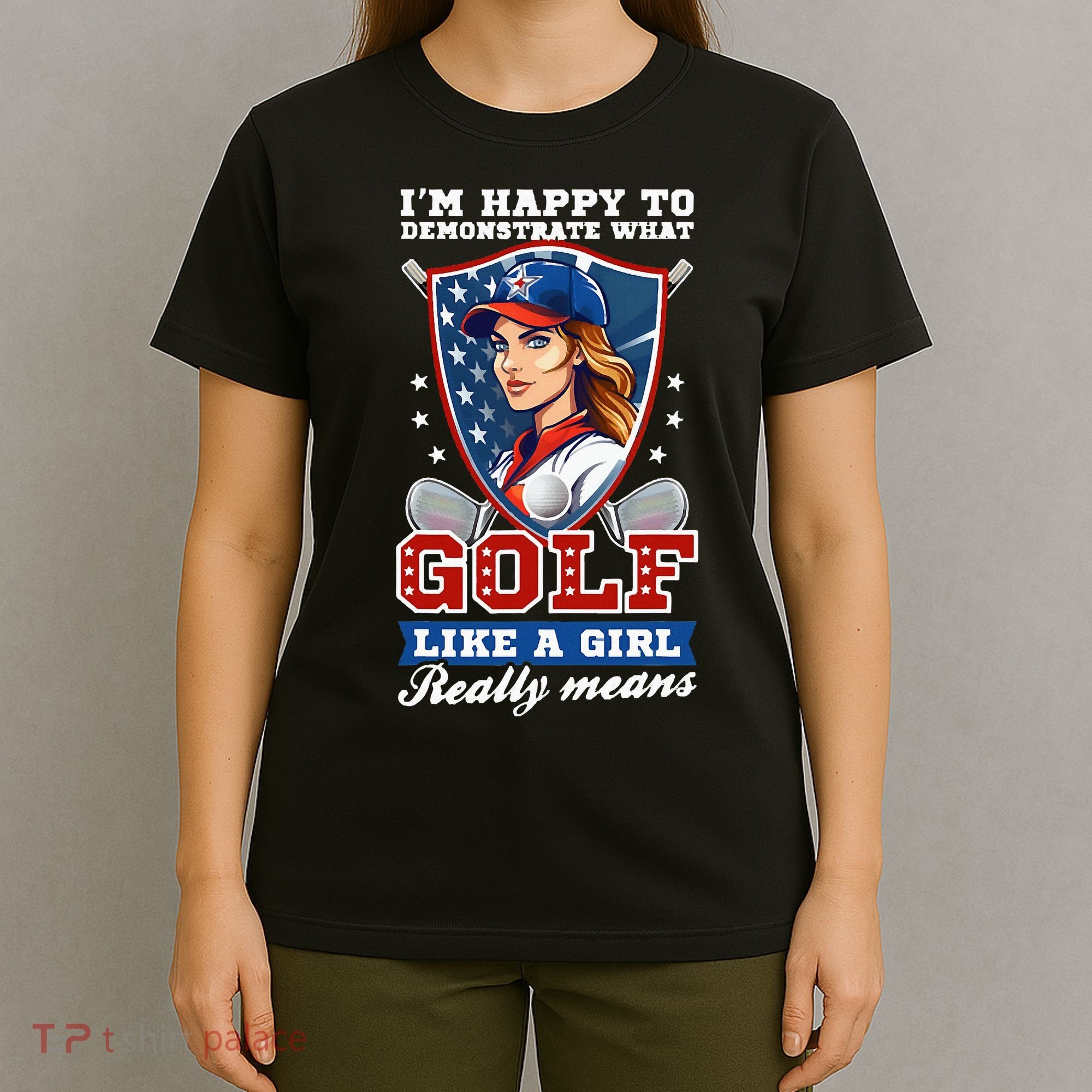 IM Happy To Demonstrate What Golf Funny Golf 4th Of July T-Shirt