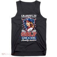 IM Happy To Demonstrate What Golf Funny Golf 4th Of July Tank Top thumb 0