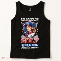 IM Happy To Demonstrate What Golf Funny Golf 4th Of July Tank Top thumb 2