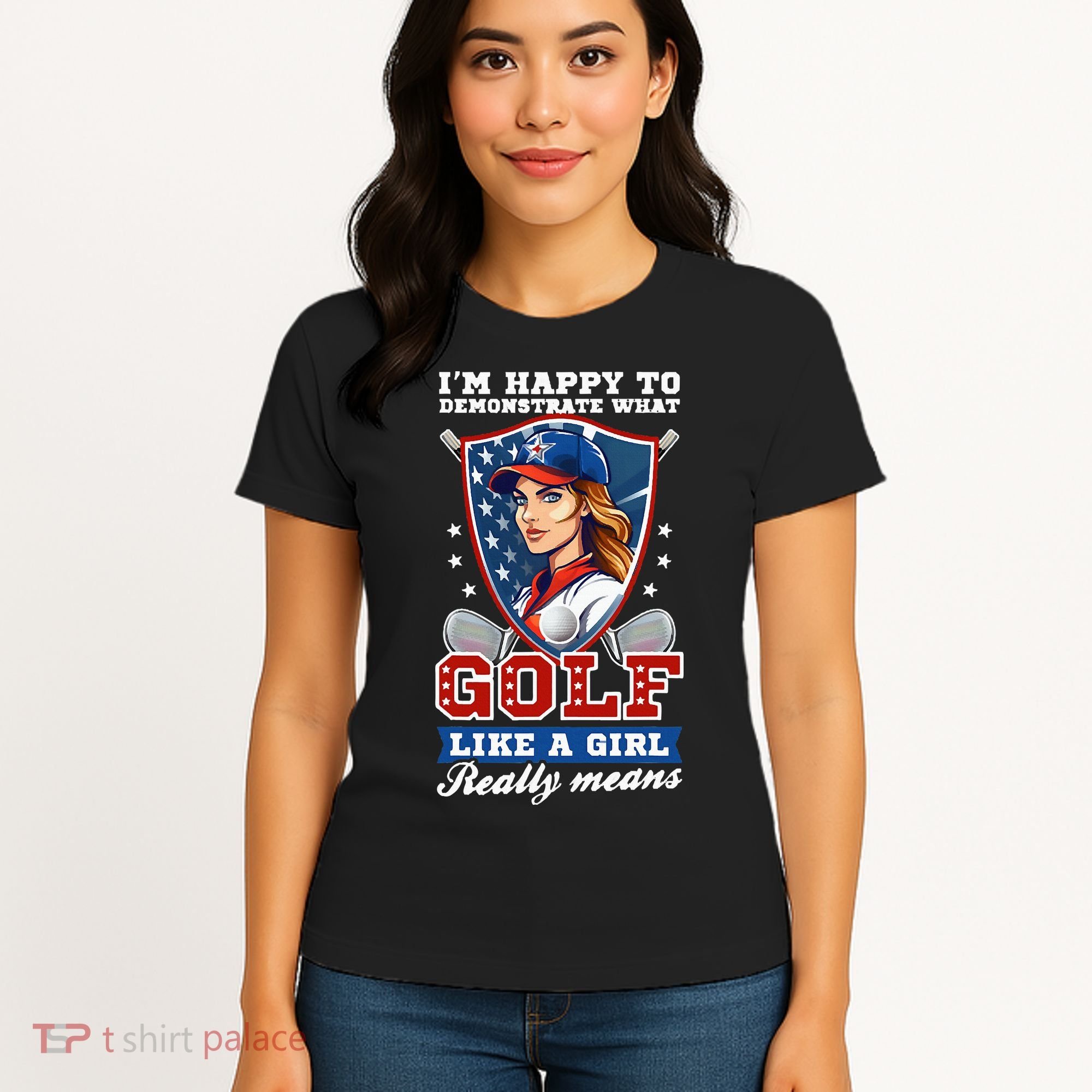 IM Happy To Demonstrate What Golf Funny Golf 4th Of July Women's T-Shirt