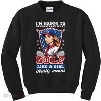 IM Happy To Demonstrate What Golf Funny Golf 4th Of July Kids Sweatshirt thumb 0