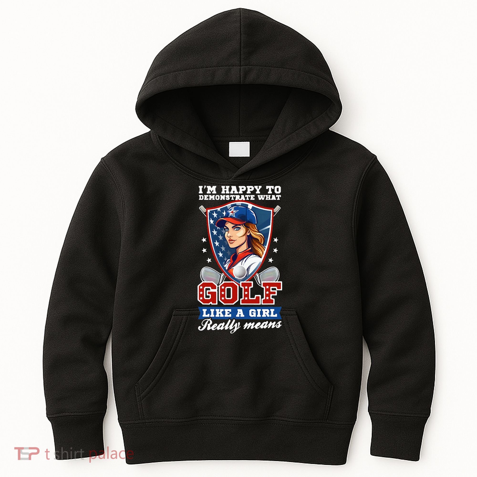 IM Happy To Demonstrate What Golf Funny Golf 4th Of July Kids Hoodie