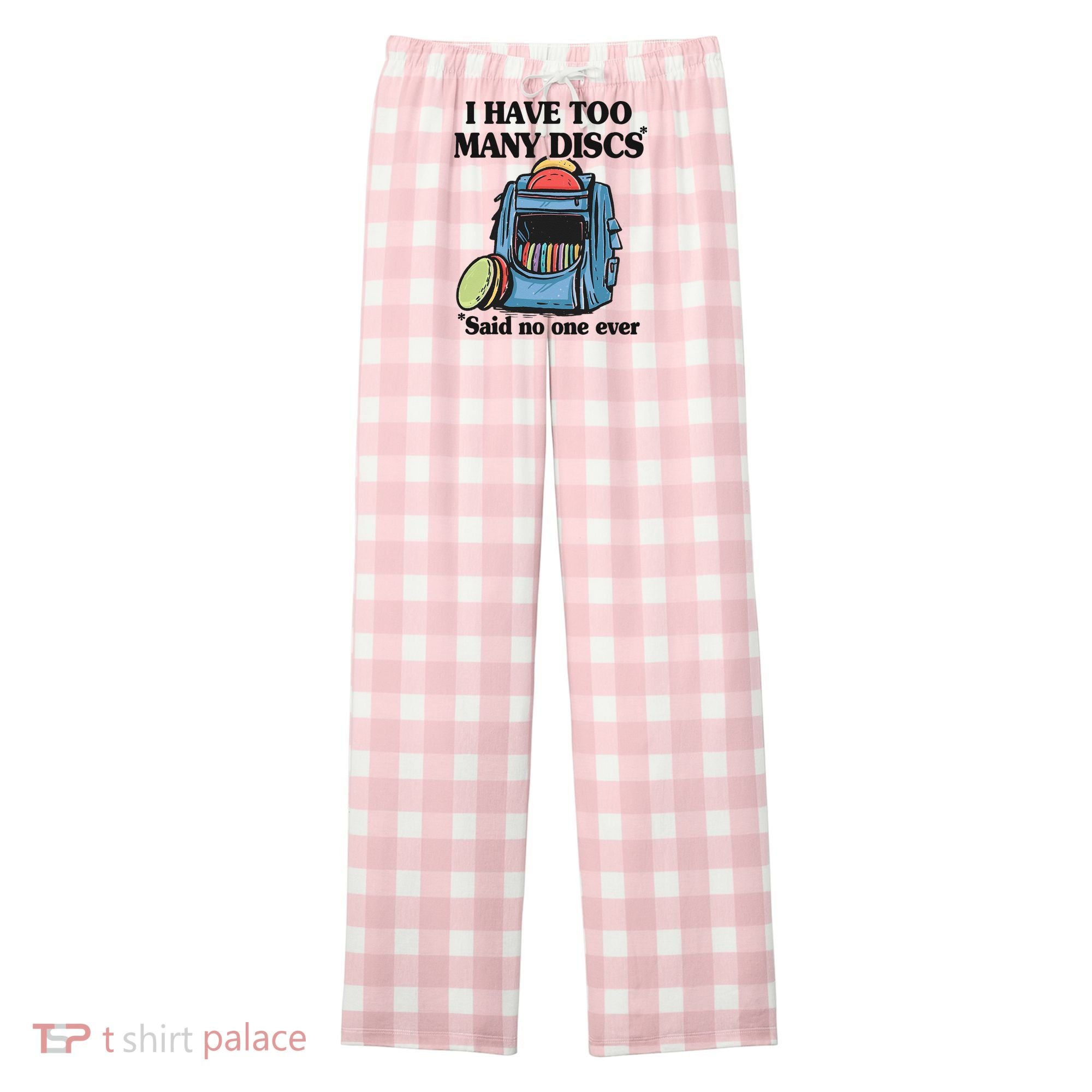 I Have Too Many Discs Disc Golf Backpack Funny Disc Golf Women's Flannel Plaid Pajama Pants