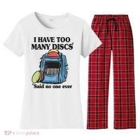 I Have Too Many Discs Disc Golf Backpack Funny Disc Golf Women's Flannel Pajama Set thumb 0