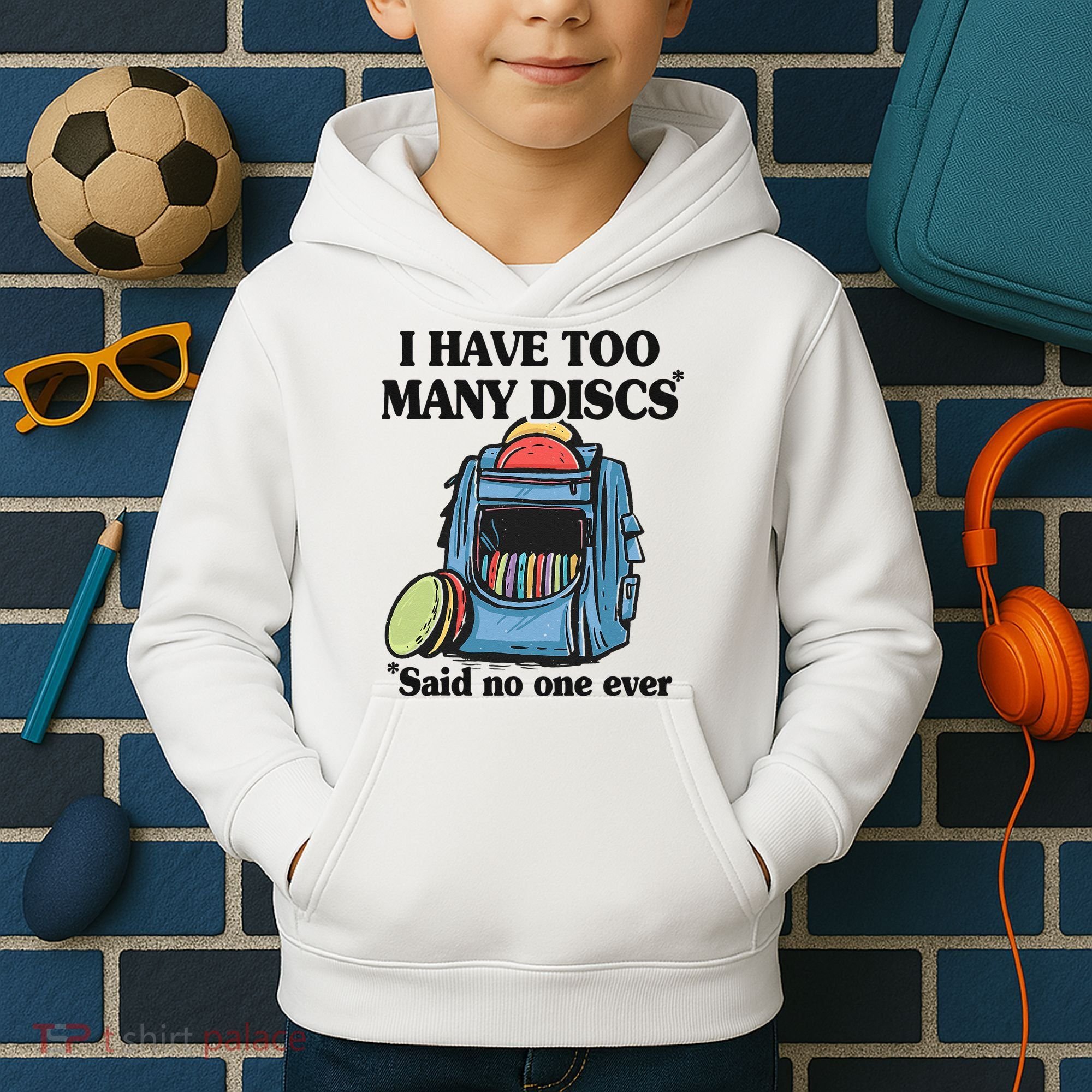I Have Too Many Discs Disc Golf Backpack Funny Disc Golf Kids Hoodie