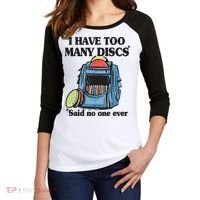 I Have Too Many Discs Disc Golf Backpack Funny Disc Golf Women's Tri-Blend 3/4-Sleeve Raglan Shirt thumb 2