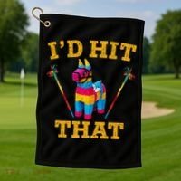 I'd Hit That Pinata Funny Cinco De Mayo Golf Towel thumb 1