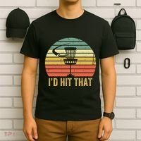 ID Hit That Funny Disc Golf Vintage Frisbee Disc Sport T-Shirt thumb 6