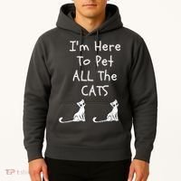 I'm Here To Pet All The Cats Hoodie thumb 2