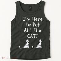 I'm Here To Pet All The Cats Tank Top thumb 2