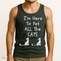 I'm Here To Pet All The Cats Tank Top thumb 3