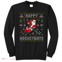 Ice Hockey Ugly Christmas Santa Claus Sweatshirt thumb 0
