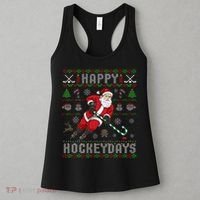 Ice Hockey Ugly Christmas Santa Claus Women's Tank Top thumb 3