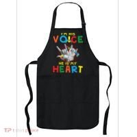 I'm His Voice He Is My Heart Autism Awareness Apron thumb 0