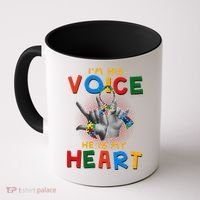 I'm His Voice He Is My Heart Autism Awareness Coffee Mug thumb 0