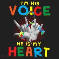 I'm His Voice He Is My Heart Autism Awareness Beanie thumb 2