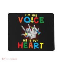 I'm His Voice He Is My Heart Autism Awareness Mousepad thumb 0