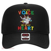 I'm His Voice He Is My Heart Autism Awareness Hat thumb 0