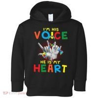 I'm His Voice He Is My Heart Autism Awareness Toddler Hoodie thumb 0