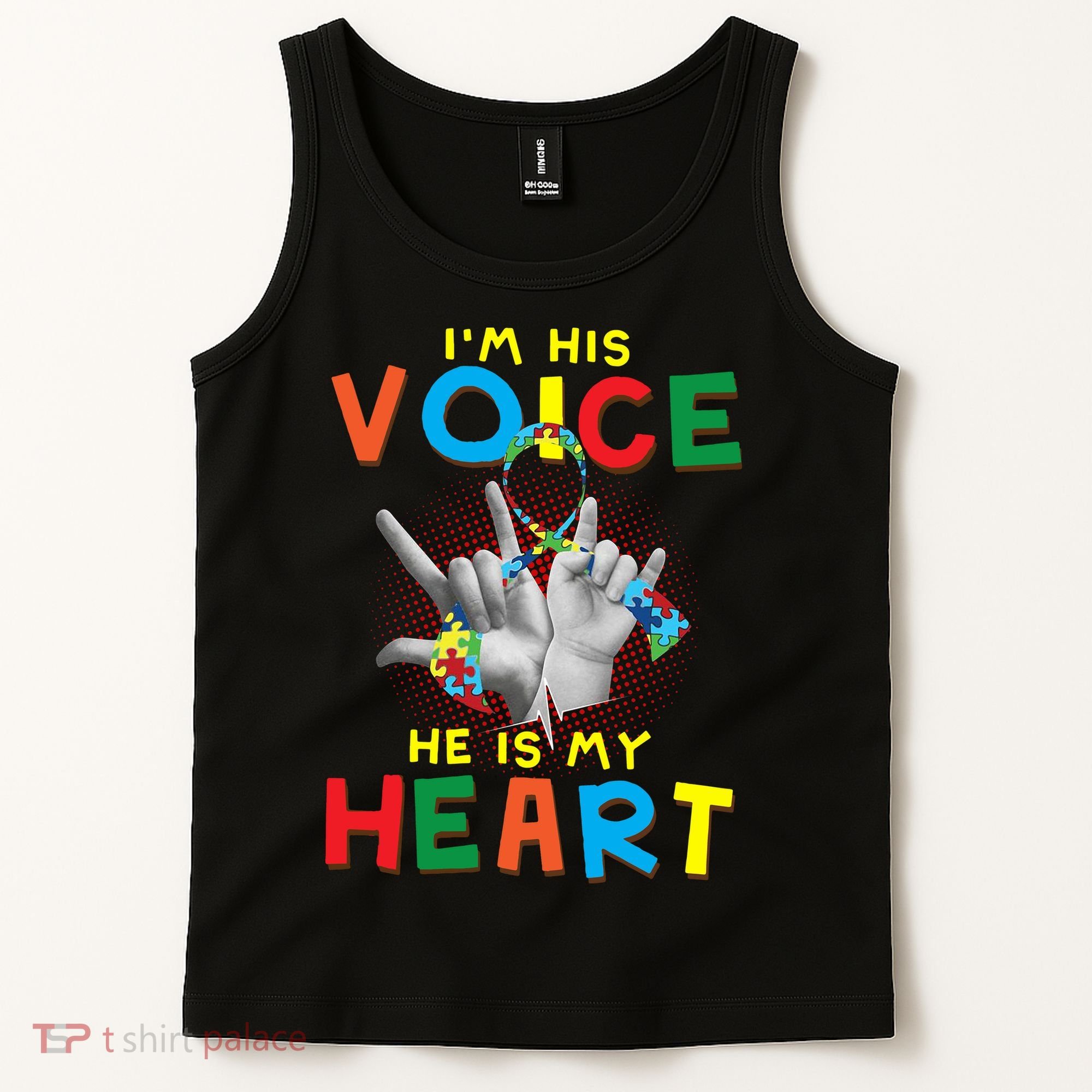 I'm His Voice He Is My Heart Autism Awareness Tank Top