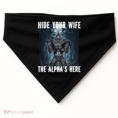 I Heart Werewolfs Alpha Funny Cringe Werewolf Wolf Meme USA-Made Doggie Bandana