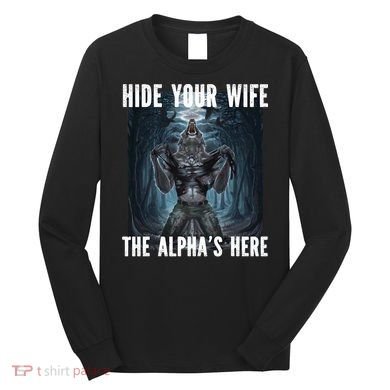 I Heart Werewolfs Alpha Funny Cringe Werewolf Wolf Meme Long Sleeve Shirt