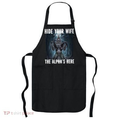 I Heart Werewolfs Alpha Funny Cringe Werewolf Wolf Meme Apron