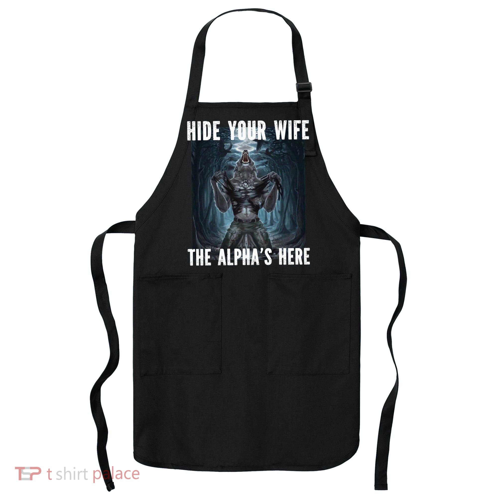 I Heart Werewolfs Alpha Funny Cringe Werewolf Wolf Meme Apron