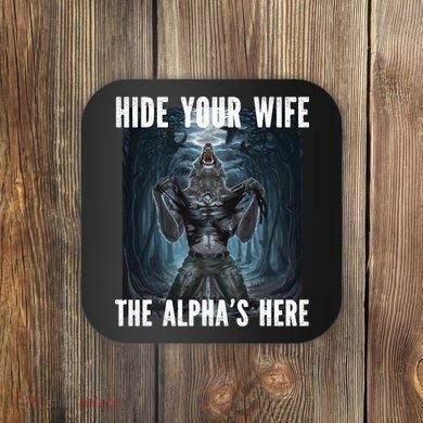I Heart Werewolfs Alpha Funny Cringe Werewolf Wolf Meme Coaster