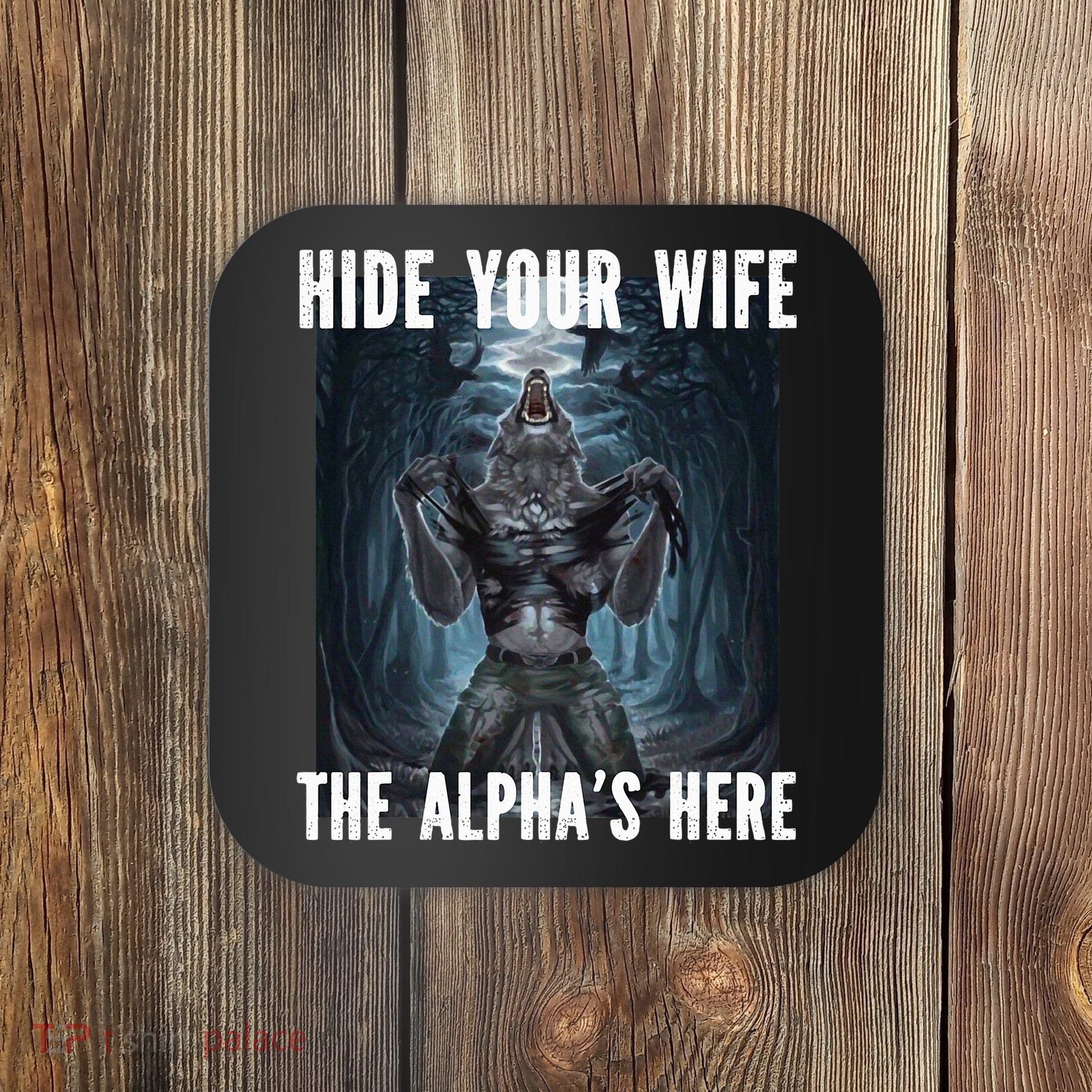 I Heart Werewolfs Alpha Funny Cringe Werewolf Wolf Meme Coaster