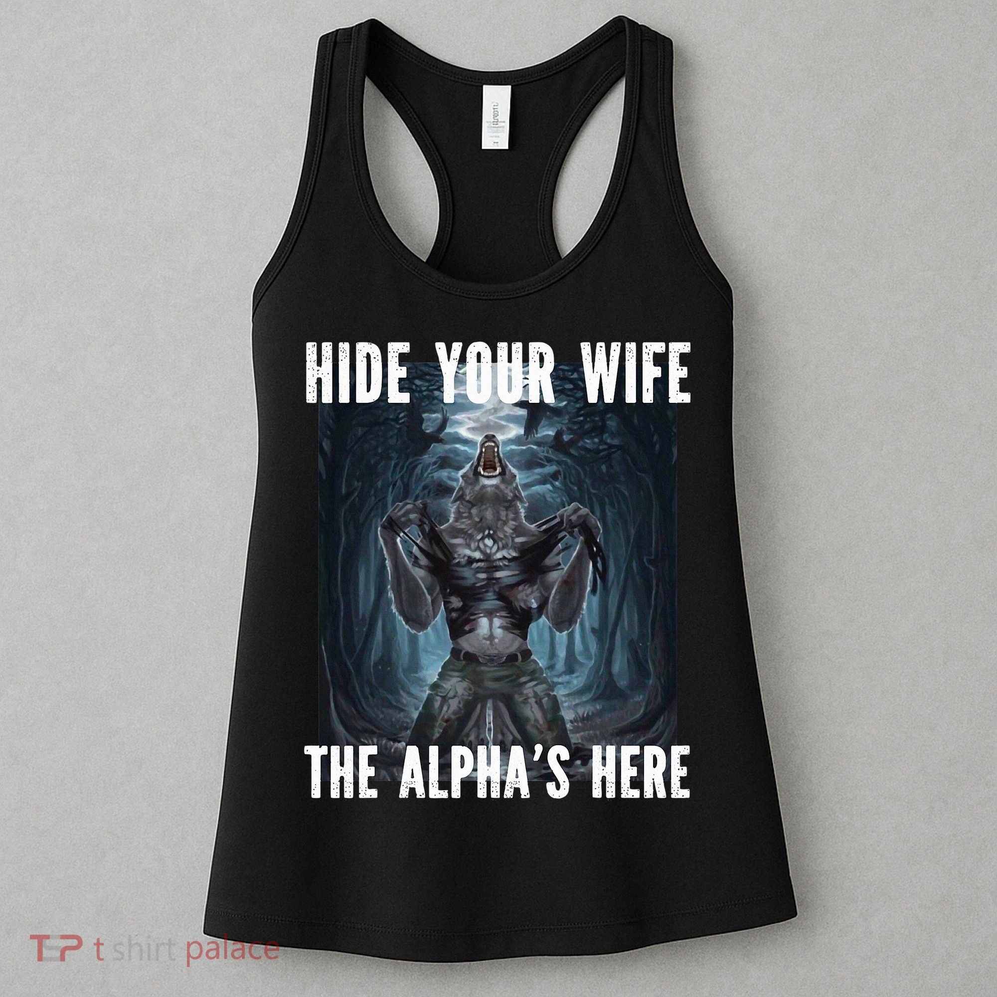I Heart Werewolfs Alpha Funny Cringe Werewolf Wolf Meme Women's Tank Top