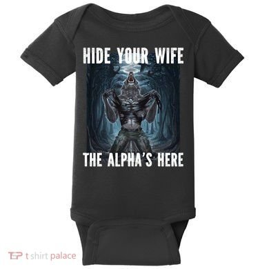 I Heart Werewolfs Alpha Funny Cringe Werewolf Wolf Meme Baby Bodysuit