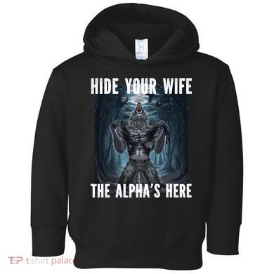 I Heart Werewolfs Alpha Funny Cringe Werewolf Wolf Meme Toddler Hoodie