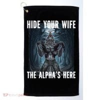 I Heart Werewolfs Alpha Funny Cringe Werewolf Wolf Meme Golf Towel thumb 0