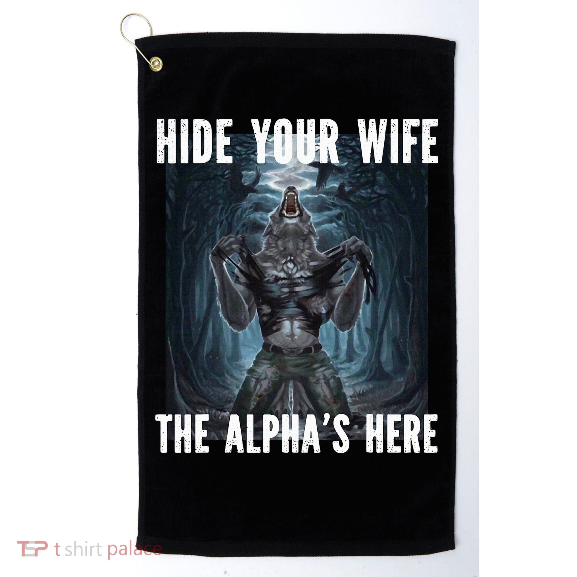 I Heart Werewolfs Alpha Funny Cringe Werewolf Wolf Meme Golf Towel