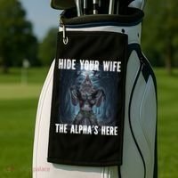 I Heart Werewolfs Alpha Funny Cringe Werewolf Wolf Meme Golf Towel thumb 2