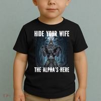 I Heart Werewolfs Alpha Funny Cringe Werewolf Wolf Meme Toddler T-Shirt thumb 2