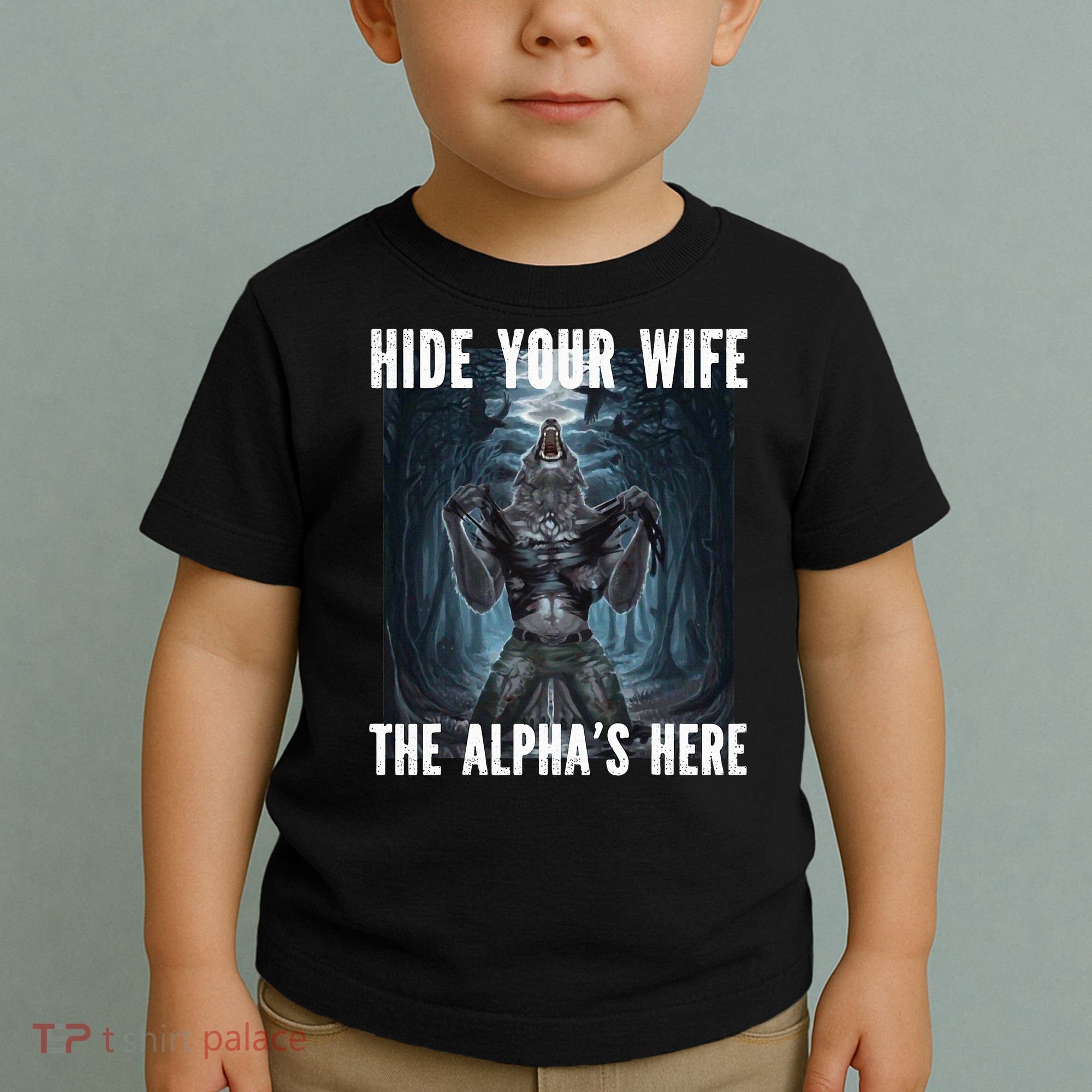 I Heart Werewolfs Alpha Funny Cringe Werewolf Wolf Meme Toddler T-Shirt