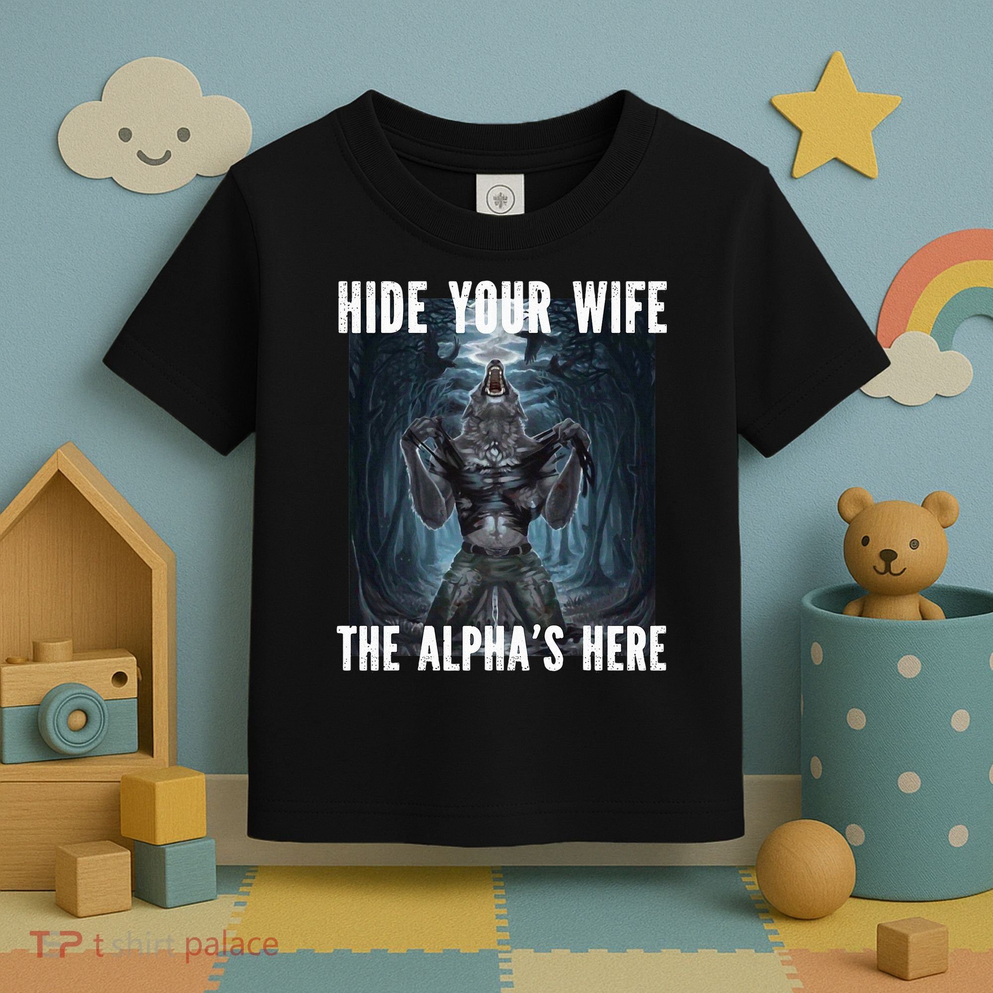 I Heart Werewolfs Alpha Funny Cringe Werewolf Wolf Meme Toddler T-Shirt