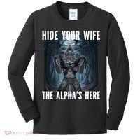 I Heart Werewolfs Alpha Funny Cringe Werewolf Wolf Meme Kids Long Sleeve Shirt thumb 0