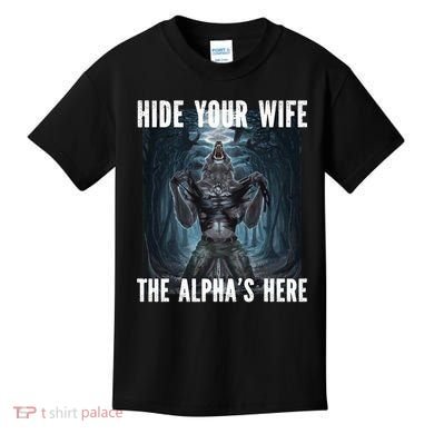I Heart Werewolfs Alpha Funny Cringe Werewolf Wolf Meme Kids T-Shirt