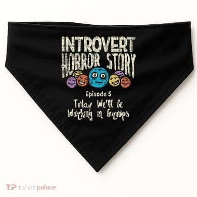 Introvert Horror Working Group Shy Antisocial Back To School USA-Made Doggie Bandana